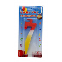 Lumânare cifra 7 Tricolor